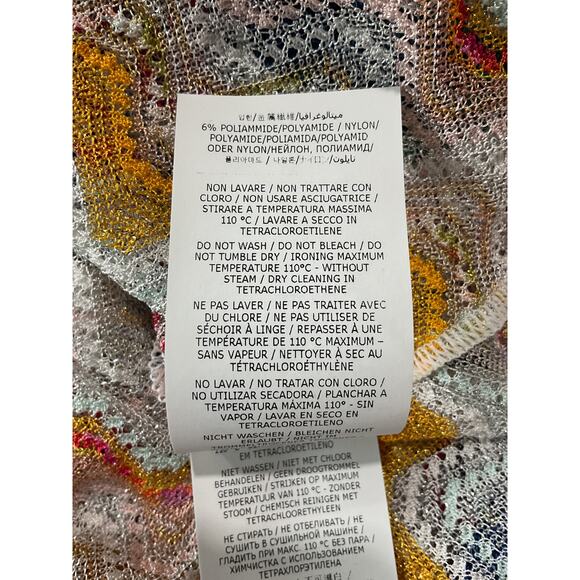 Missoni 'Mare' White Crochet-Knit Striped Metallic Mini Dress Size 10 - Picture 5 of 5